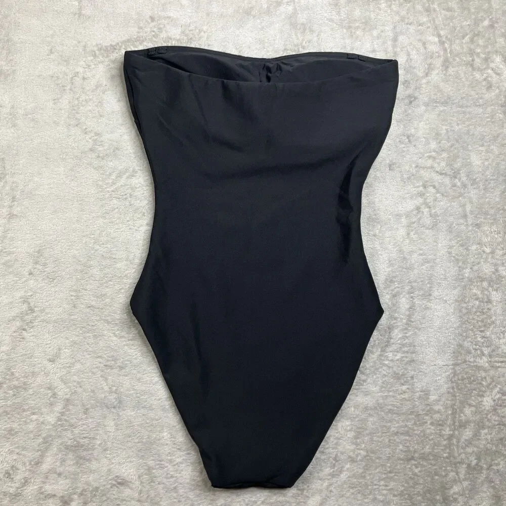 J.Crew Gemma One Piece Swimsuit 6 Black Convertible Classic Sculpt Strapless